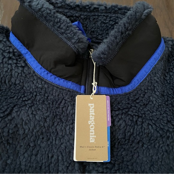 Patagonia Classic Retro X Pile Fleece Jacket Navy Mens L New With Tags - Picture 5 of 10